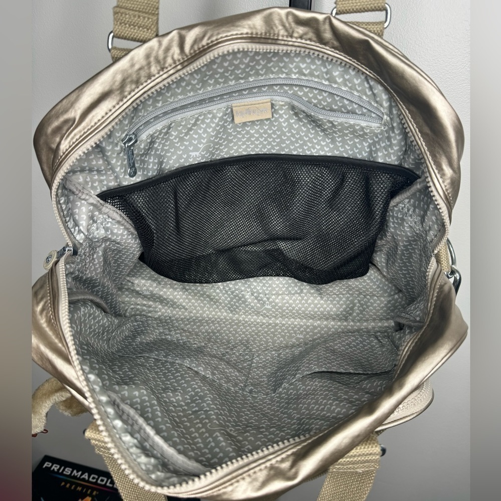 Kipling Alanna Champagne Metallic Tote Bag - Picture 3 of 5
